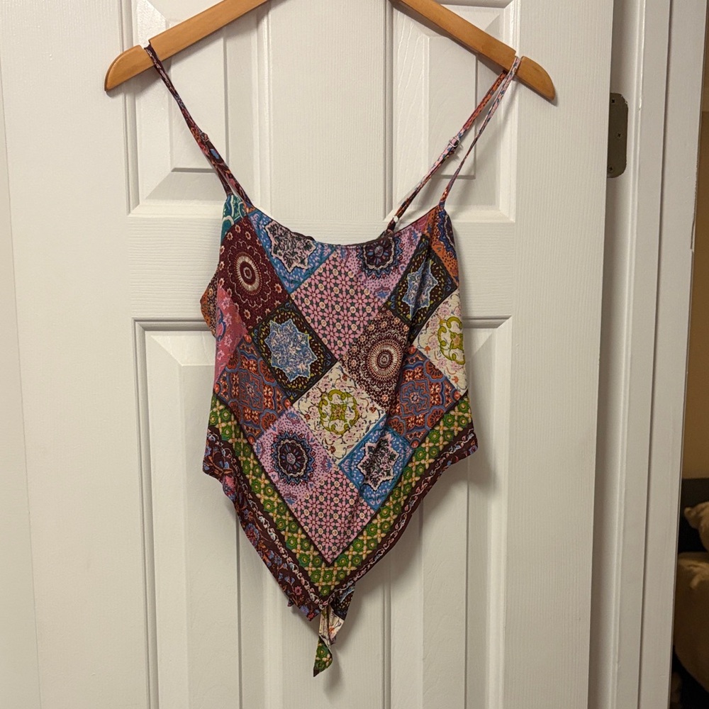 Main Strip Multicolor Patchwork Top